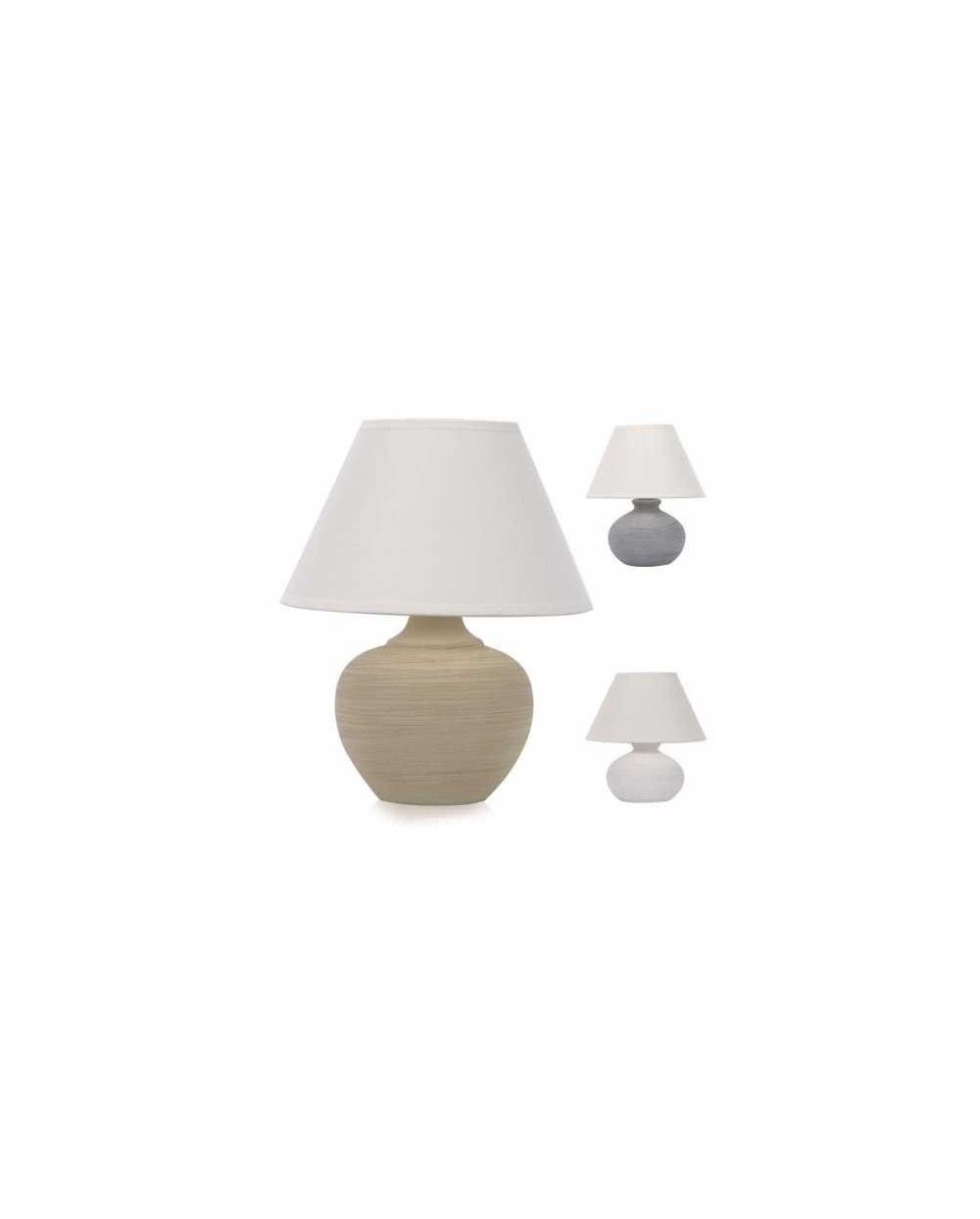 LAMPADA DA COMODINO TONDA BEIGE