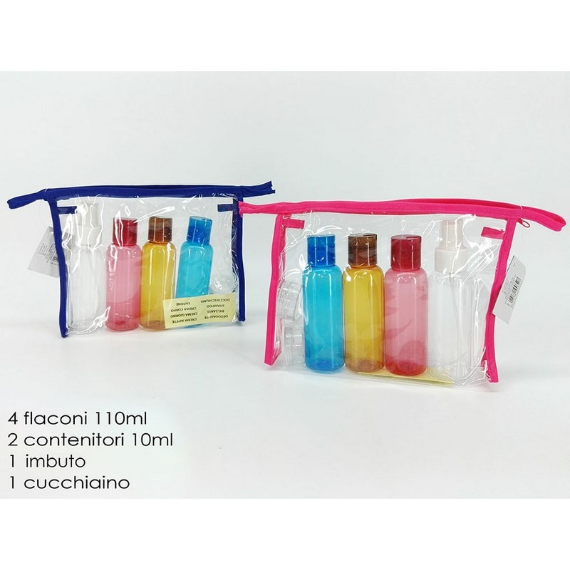 SET VIAGGIO 8PZ C/BORSETTA PVC 2ASS