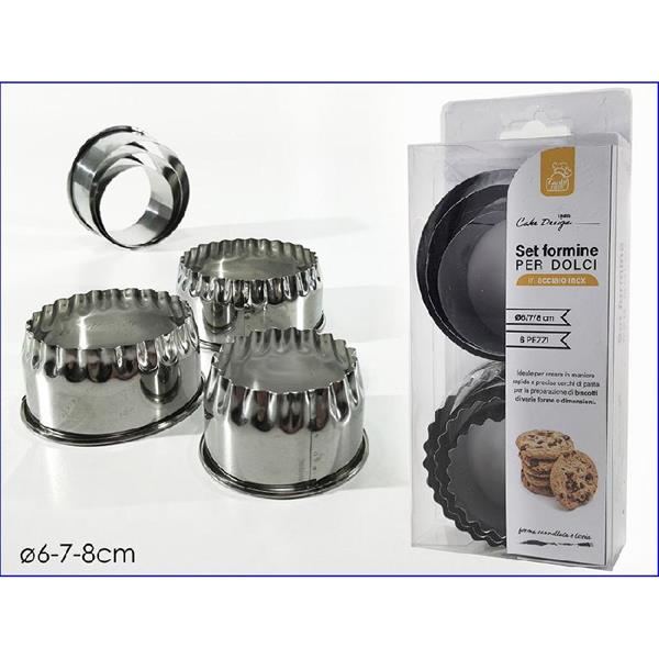 SET 6 FORMINE DOLCI DM 6/7/8 ACCIAIO 2 ASS.