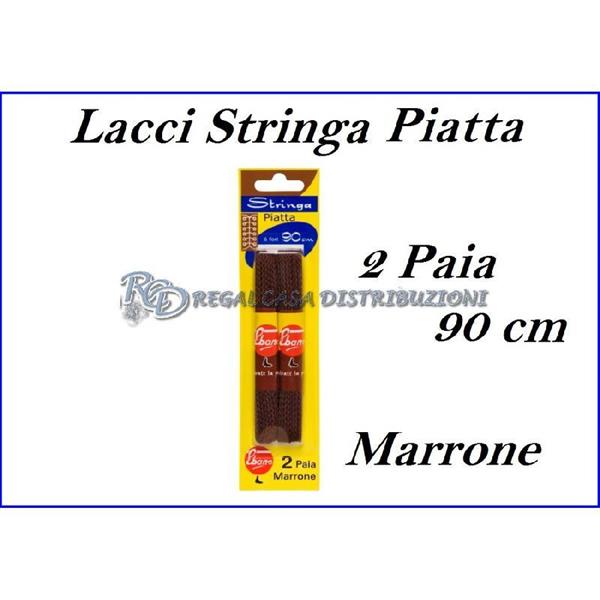 EBANO STRINGHE PIATTE 2 PAIA MARRONE 90CM