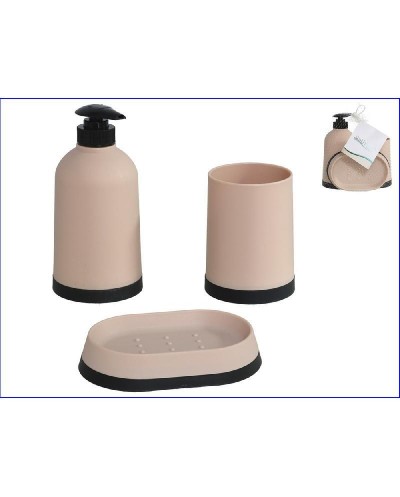 GERIMPORT SET BAGNO 3 PEZZI ROSA