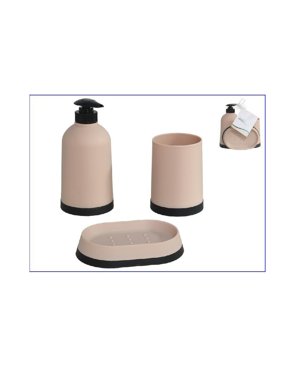 GERIMPORT SET BAGNO 3 PEZZI ROSA