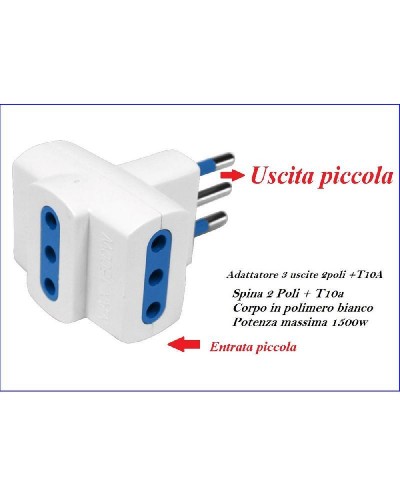 NOVA ADATTATORE 3 USCITE SPINA 2POLI+T10A