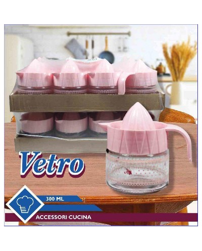 FATIGATI SPREMIAGRUMI VETRO DECORATA 300 ML ROSA