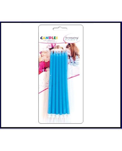 CANDELINA 12 PEZZI MINI STELO CELESTE