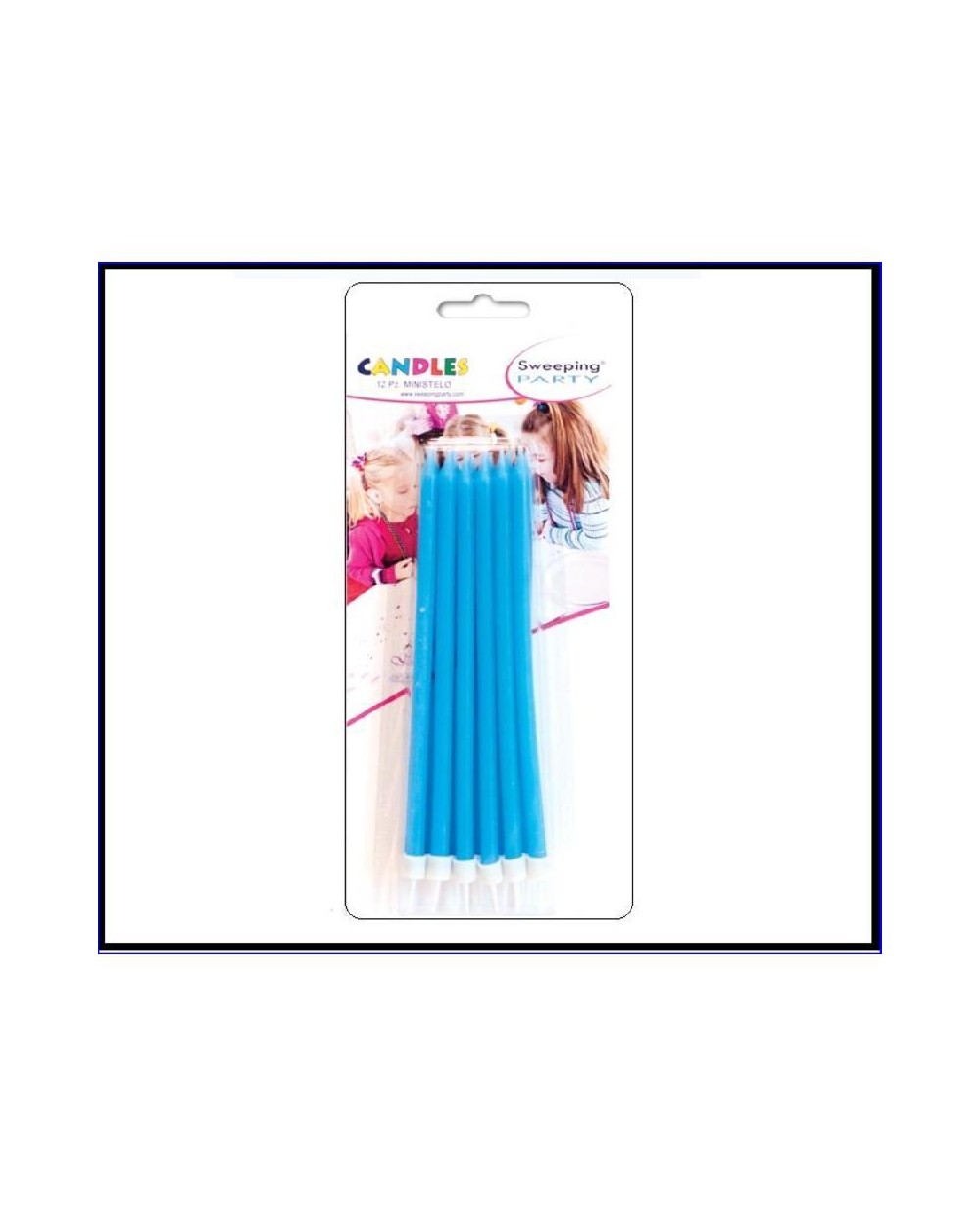 CANDELINA 12 PEZZI MINI STELO CELESTE