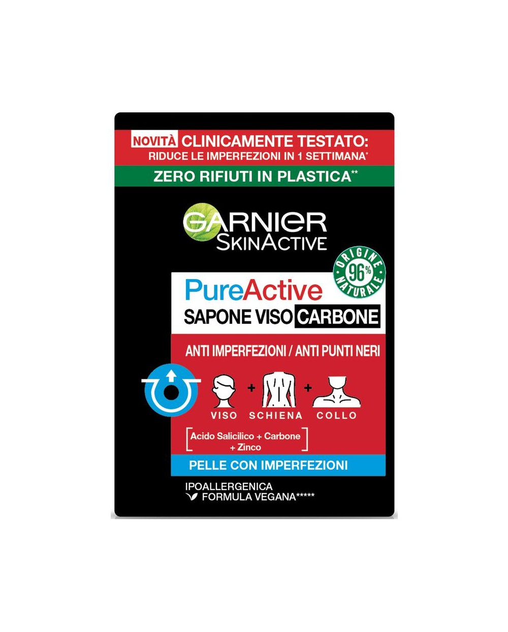 GARNIER SKIN ACTIVE SAPONE SOLIDO VISO CARBONE 100GR