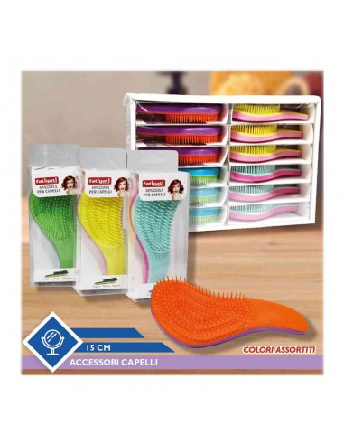 SPAZZOLA X CAPELLI SCIOGLI NODO F/S 15 CM. COLORI ASSORT