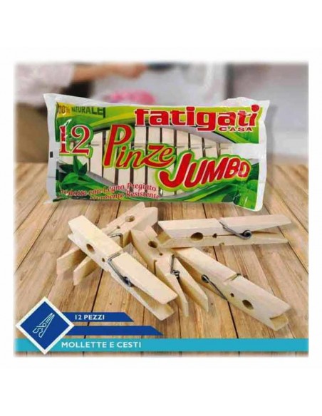 FATIGATI PINZE JUMBO LEGNO 12PZ