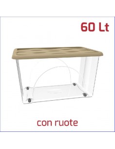 STORAGE BOX DUNE 60LT C/RUOTE BASE TR+COP TORTORA