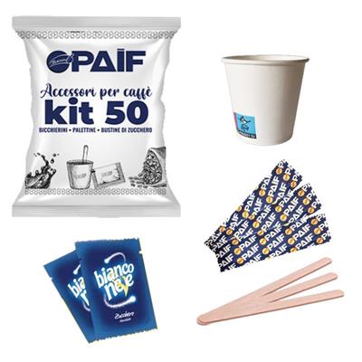 PAIF KIT 50 PZ CAFFE' BICCHIERINI PALETTINE E BUST ZUCC