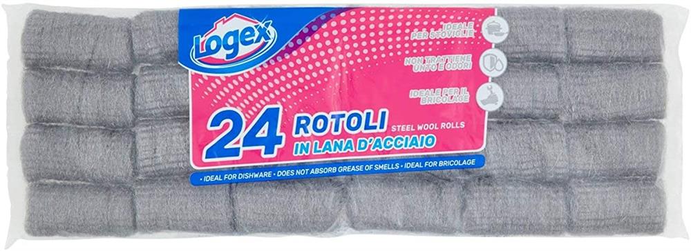 LOGEX 24 ROTOLINI ACCIAIO TAMPONI