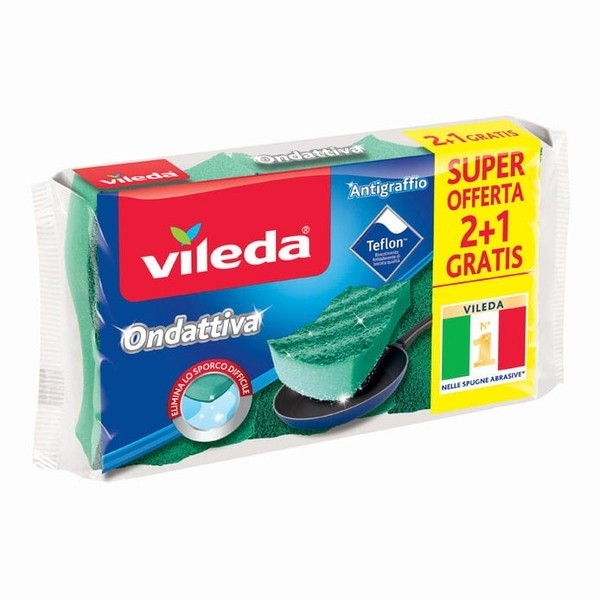 VILEDA SPUGNETTA ONDATTIVA MILLEUSI 2+1